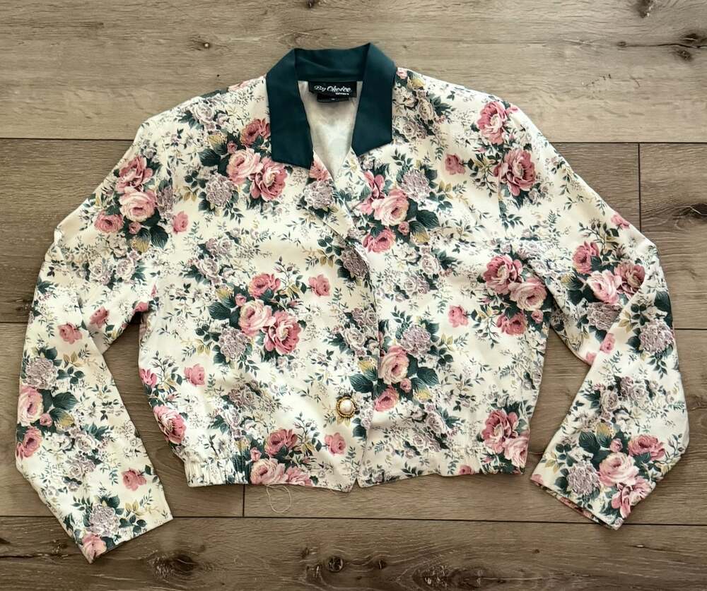 By Choice Sport Floral Cropped Jacket — Medium, Made in USA